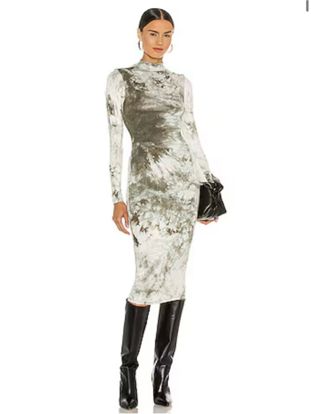 Lovers and Friends Ivanna Midi Dress Women’s XXS Green Tie Dye Long Sleeve